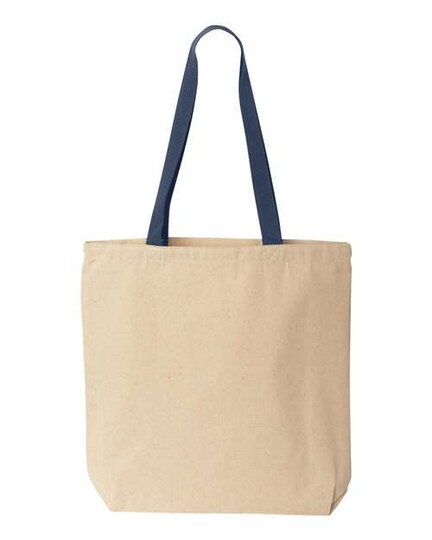 Liberty Bags; Liberty Bags Natural Cotton Canvas Tote Contrast Handles Tool; Category:Bags & Totes; Image:1